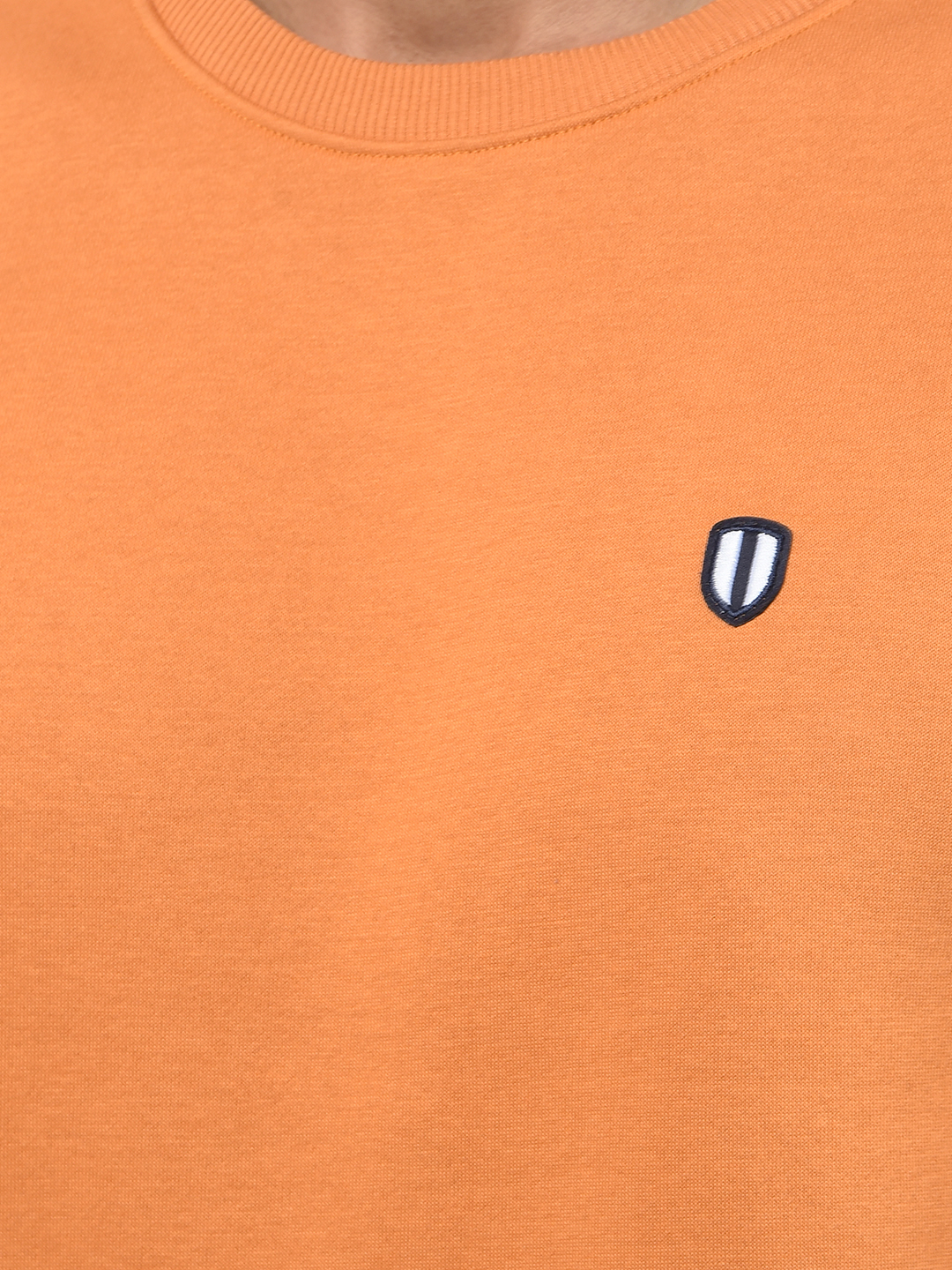 Numero Uno Men Color Block Orange Sweat Shirt